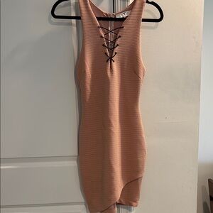 Astr Pink Halter Bodycon Mini Dress